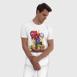 Пижама хлопковая мужская Марио, цвет: белый — фото 2