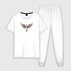 Пижама хлопковая мужская Ангел, цвет: белый