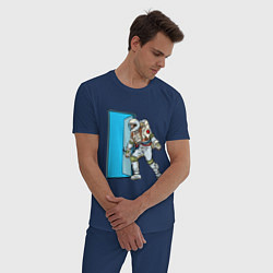 Пижама хлопковая мужская Portal, цвет: тёмно-синий — фото 2