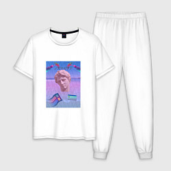Пижама хлопковая мужская Vaporwave 15, цвет: белый
