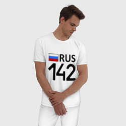 Пижама хлопковая мужская RUS 142, цвет: белый — фото 2