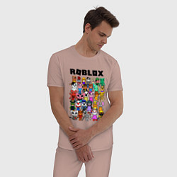 Пижама хлопковая мужская ROBLOX PIGGY, цвет: пыльно-розовый — фото 2