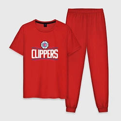 Пижама хлопковая мужская Los Angeles Clippers, цвет: красный
