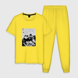 Пижама хлопковая мужская PEAK, цвет: желтый