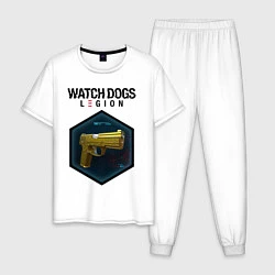 Пижама хлопковая мужская Watch Dogs Legion, цвет: белый