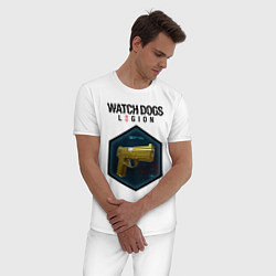Пижама хлопковая мужская Watch Dogs Legion, цвет: белый — фото 2