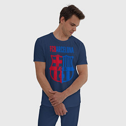 Пижама хлопковая мужская Barcelona FC, цвет: тёмно-синий — фото 2