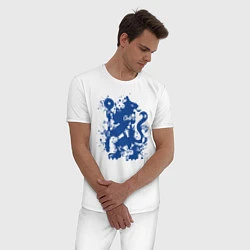 Пижама хлопковая мужская Chelsea FC, цвет: белый — фото 2
