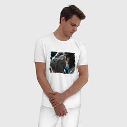 Пижама хлопковая мужская Watch dogs 2 Z, цвет: белый — фото 2