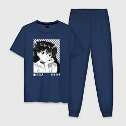 Пижама хлопковая мужская Аска ева 02, цвет: тёмно-синий