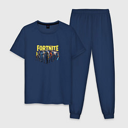 Пижама хлопковая мужская Fortnite, цвет: тёмно-синий