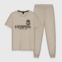 Пижама хлопковая мужская Liverpool FC, цвет: миндальный