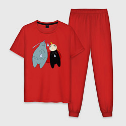 Пижама хлопковая мужская Стальной Алхимик, Ал и Эд, цвет: красный