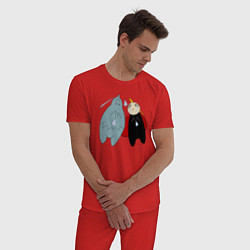 Пижама хлопковая мужская Стальной Алхимик, Ал и Эд, цвет: красный — фото 2