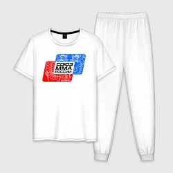 Пижама хлопковая мужская Союз MMA России, цвет: белый