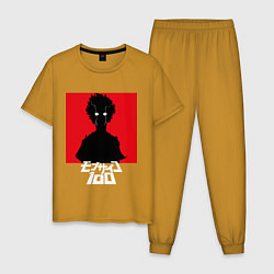 Пижама хлопковая мужская Mob psycho 100 Z, цвет: горчичный