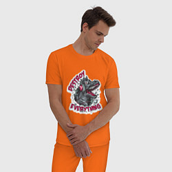 Пижама хлопковая мужская Разрушитель, цвет: оранжевый — фото 2