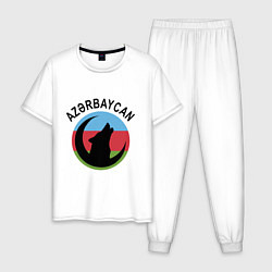 Пижама хлопковая мужская Азербайджан, цвет: белый