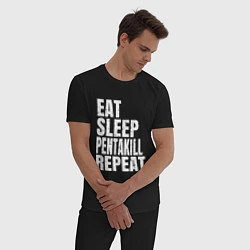 Пижама хлопковая мужская EAT SLEEP PENTAKILL REPEAT, цвет: черный — фото 2