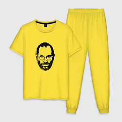 Пижама хлопковая мужская Стив Джобс, цвет: желтый