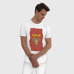 Пижама хлопковая мужская СССР, цвет: белый — фото 2