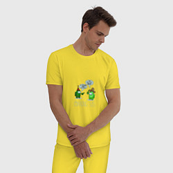 Пижама хлопковая мужская AMONG US - Мозг экипажа!, цвет: желтый — фото 2