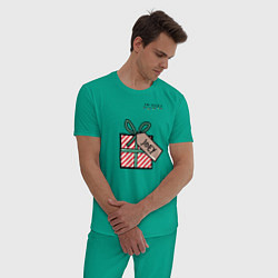 Пижама хлопковая мужская Friends Подарок Joey, цвет: зеленый — фото 2