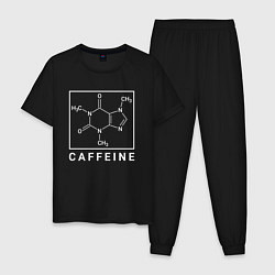 Пижама хлопковая мужская Структура Кофеина, цвет: черный