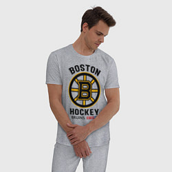 Пижама хлопковая мужская BOSTON BRUINS NHL, цвет: меланж — фото 2