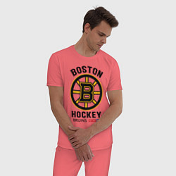 Пижама хлопковая мужская BOSTON BRUINS NHL, цвет: коралловый — фото 2