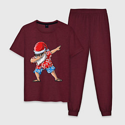Пижама хлопковая мужская Santa Dab, цвет: меланж-бордовый