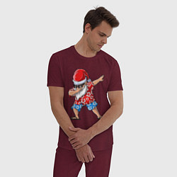 Пижама хлопковая мужская Santa Dab, цвет: меланж-бордовый — фото 2