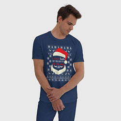 Пижама хлопковая мужская Im not Santa, цвет: тёмно-синий — фото 2