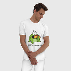 Пижама хлопковая мужская Лягушка - Кость широкая, цвет: белый — фото 2
