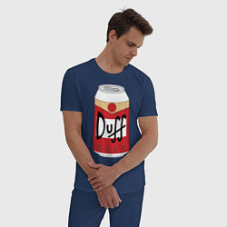 Пижама хлопковая мужская Duff Beer, цвет: тёмно-синий — фото 2