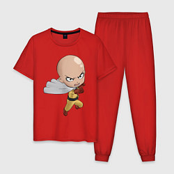 Пижама хлопковая мужская One Punch Man, цвет: красный