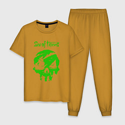 Пижама хлопковая мужская Sea Of Thieves Море Воров Зеленая, цвет: горчичный