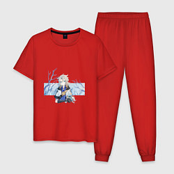 Пижама хлопковая мужская Альбедо, цвет: красный