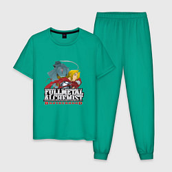 Пижама хлопковая мужская Стальной Алхимик цвета зеленый — фото 1