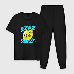 Пижама хлопковая мужская Easy Peasy Lemon Squeezy, цвет: черный