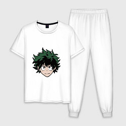 Пижама хлопковая мужская Izuku Midoriya, цвет: белый