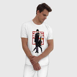 Пижама хлопковая мужская Моб Психо 100, цвет: белый — фото 2