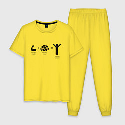 Пижама хлопковая мужская Формула счастья, цвет: желтый