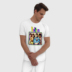 Пижама хлопковая мужская The Beatles, цвет: белый — фото 2