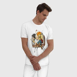 Пижама хлопковая мужская Обещанный Неверленд, цвет: белый — фото 2
