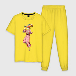 Пижама хлопковая мужская Кагура, цвет: желтый