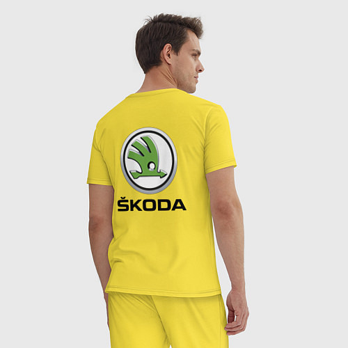 Мужская пижама Шкодавод спина Z / Желтый – фото 4