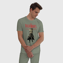 Пижама хлопковая мужская Little Nightmares, цвет: авокадо — фото 2