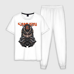 Пижама хлопковая мужская SAMURAI Cyberpunk 2077, цвет: белый