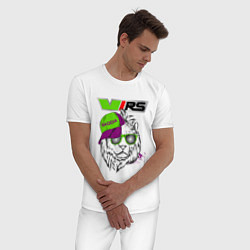 Пижама хлопковая мужская Skoda RS Шкода РС Z, цвет: белый — фото 2